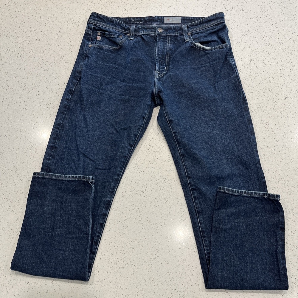 AG Adriano Goldschmied Tellis Men's Modern Slim Blue Jeans 35/33 - Picture 1 of 10